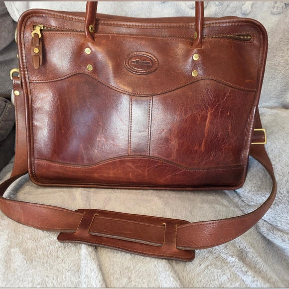 J.W. Hulme Leather Briefcase/Overnight Bag - Picture 2 of 16